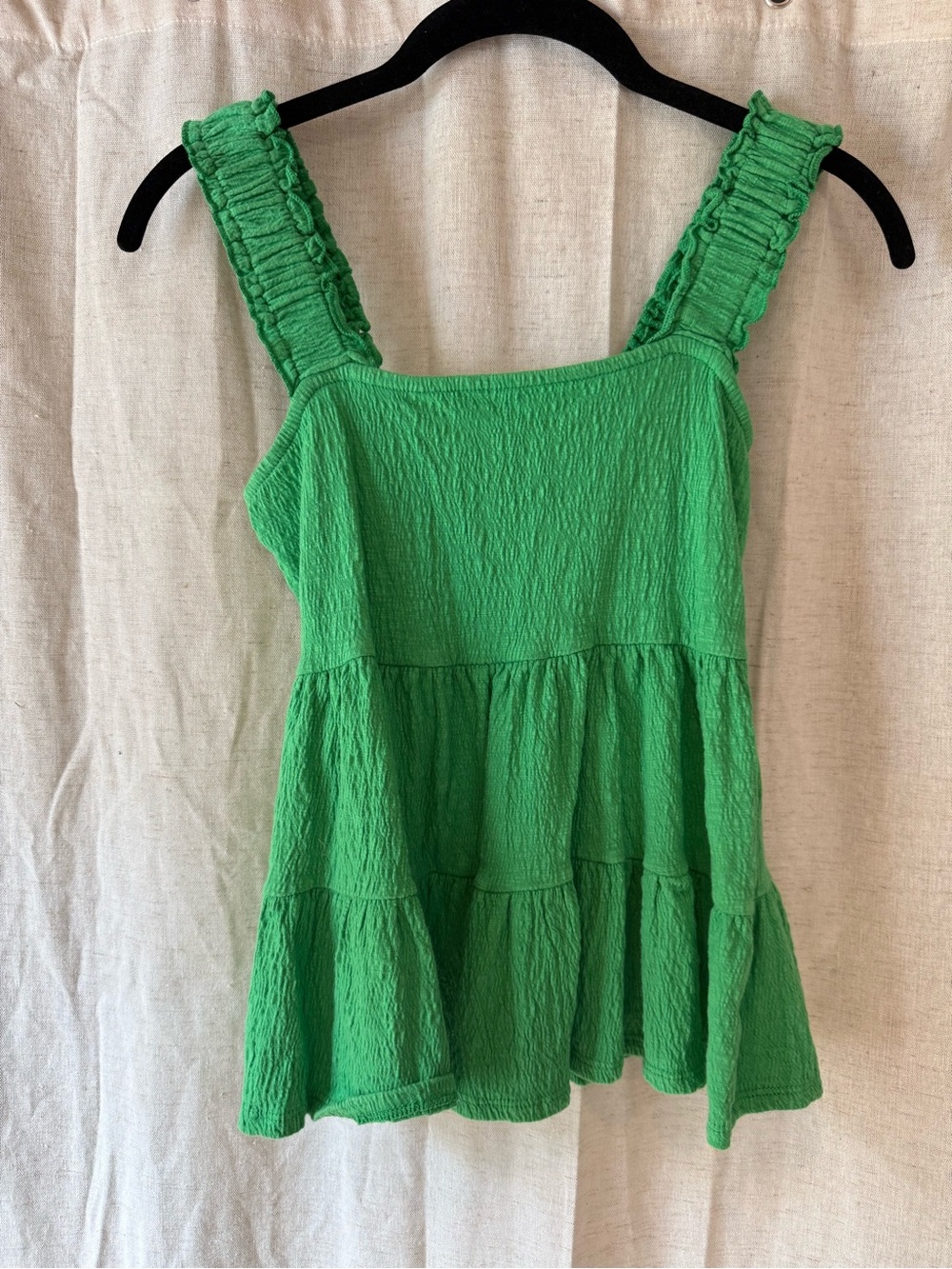 Altar'd State Bright Green Ruffled Strap Tiered Tank